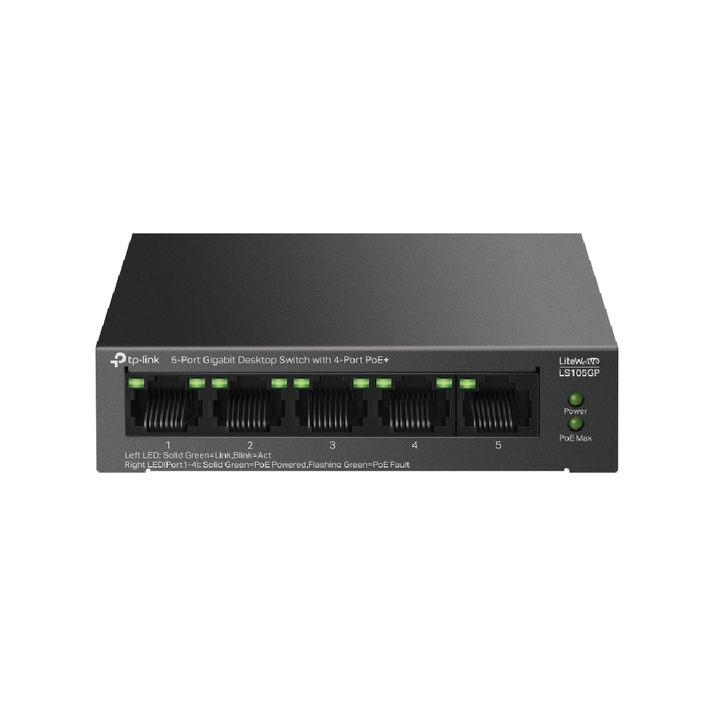 TP-Link PoE+ Switch 5 Port (4 GE + 1 GE Port) LS105GP view 2